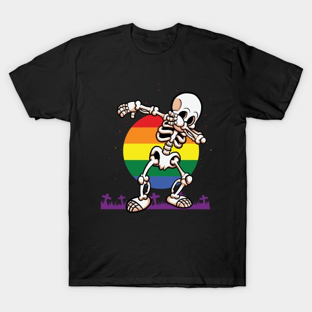 Dab Dancing Skeleton Funny T-Shirt by ARTGUMY